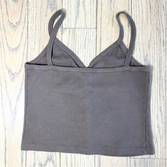 Brandy Melville John Galt Brown Zelly Button Down Crop Tank Top One Size - Picture 5 of 8